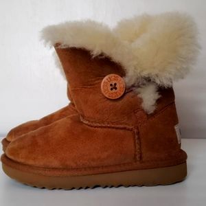 UGG Bailey Button II 1017400T Toddler Chestnut Twinface Sheepskin Boot UGG345
